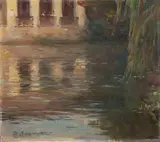 Treviso by Edgardo Saporetti, 1909, oil on cardboard, offered Oct 2020