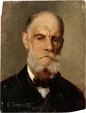 Testa di anziano by Edgardo Saporetti, 1889, oil on tavoletta, offered Oct 2020