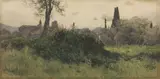 Villa Adriana a Tivoli by Enrico Coleman, watercolour on paper, offered Oct 2020