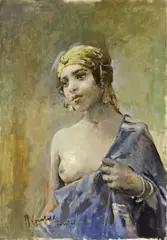 Romualdo Locatelli, Ragazza tunisina, oil on canvas