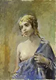 Romualdo Locatelli, Ragazza tunisina, oil on canvas