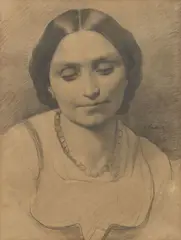 Amos Cassioli, «Busto femminile», recto, e «Accademia maschile», verso, pencil on paper