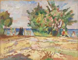 I giardini degli oleandri by Ulvi Liegi, 1933, oil on compensato, offered Oct 2020