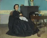 Francesco Vinea, La moglie del pittore Stefano Ussi, oil on cardboard