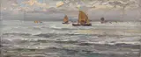 Fausto Pratella, Marina, oil on compensato