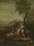 Francesco Zuccarelli, Scena campestre con donne alla fonte e pastori