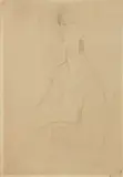 Amedeo Modigliani, Hanka Zborowska seduta con le mani in grembo, 1916, pencil on paper applicata on cardboard