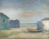 Carlo Carrà, Capanni in riva al mare
