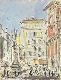 Filippo de Pisis, La piazza di San Nazzaro in Brolo a Milano