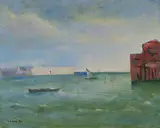 Carlo Carrà, Marina, 1941, oil on canvas board