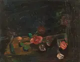 Bruno Cassinari, Natura morta (Rose rosse), 1966, oil on canvas