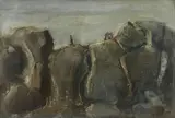 Mario Sironi, Composizione con rocce e figure, 1946, oil on canvas