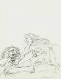 Oskar Kokoschka, Saul and David, 1965, un disegno a pencil on paper and una cartella contenente
