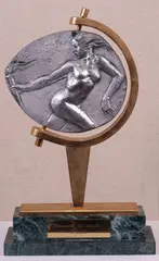 Fiaccola di civiltà by Emilio Greco, Bassorilievo in metallo argentato, offered Nov 2019