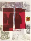 Robert Rauschenberg, Composizione, 1979, litoserigrafia and collage on paper