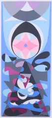 Giacomo Balla, Bozzetto di sciarpa, screenprint a colori
