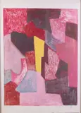 Composition VII rouge, carmin et jaune by Serge Poliakoff, 1958, lithograph a sei colori, offered Nov 2019