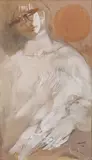 Bruno Saetti, Maternità, 1974, tempera and charcoal on card applicato on canvas