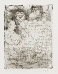 Domenico Gnoli, La signora pesante, 1961, etching