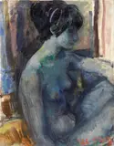 Primo Conti, Donna seduta, 1966, oil on canvas