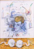 Antonio Possenti, David Bowie, mixed media on card