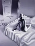 Mark Kostabi, Monica, 2003, oil on canvas