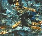 Alvaro Monnini, Composizione, 1959, mixed media on paper applicata on faesite