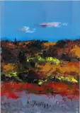 Paesaggio by Sergio Scatizzi, oil on card, offered Nov 2019