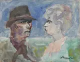 Coppia by Mino Maccari, oil on canvas, offered Nov 2019