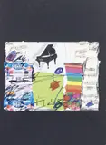 Giuseppe Chiari, Senza titolo, collage and mixed media on card