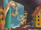 Dirk Larsen, Fishing, 1998, oil on pannello MDF