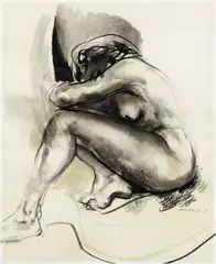Nudo by Andrea Martinelli, 1985, mixed media on paper, offered Nov 2019