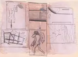 Mario Sironi, Composizione, mixed media on paper