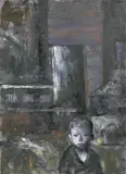 Xavier Bueno, Bambino nella metropoli, 1962, oil on canvas