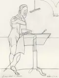 Valerio Adami, Il mio studio di Arona, 1979, pencil on paper