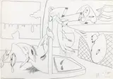 Valerio Adami, Interno, 1965, pencil on paper