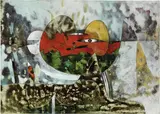 Gianni Dova, Chiara notte di luna, 1962, oil on canvas
