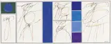 Achille Perilli, Senza titolo, 1966, mixed media on paper applicata on cardboard