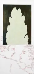Si prés by Ghada Amer, 1992, acrylic and ricamo on canvas, offered Nov 2019