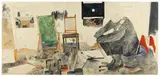 Franco Angeli, Autoritratto nello studio