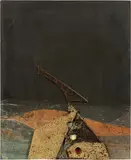 Roberto Crippa, Moon Landscape, 1970, collage on panel