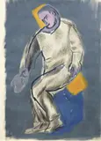 Sandro Chia, Figura, mixed media on paper