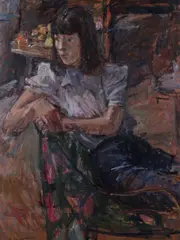 Figura seduta by Enzo Faraoni, 1974, oil on panel, offered Oct 2019