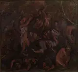 Quinto Martini, Massacro, 1944, oil on cardboard