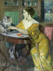 Ulisse Caputo, In salotto, oil on canvas