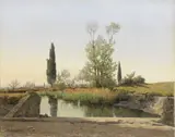 Memo Vagaggini, Campagna senese (Vescona), oil on canvas