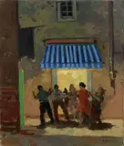 Baruffa by Renato Natali, oil on faesite, offered Oct 2019