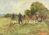 Mattina di caccia by Carlo Domenici, oil on faesite, offered Oct 2019