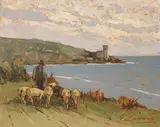 Dintorni di Antignano by Giovanni Lomi, oil on compensato, offered Oct 2019