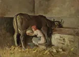 La mungitura by Cafiero Filippelli, oil on faesite, offered Oct 2019